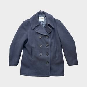 Vintage Fox Knapp Men’s Blavy Wool Peacoat Size 42 USA Made Double Breasted Coat